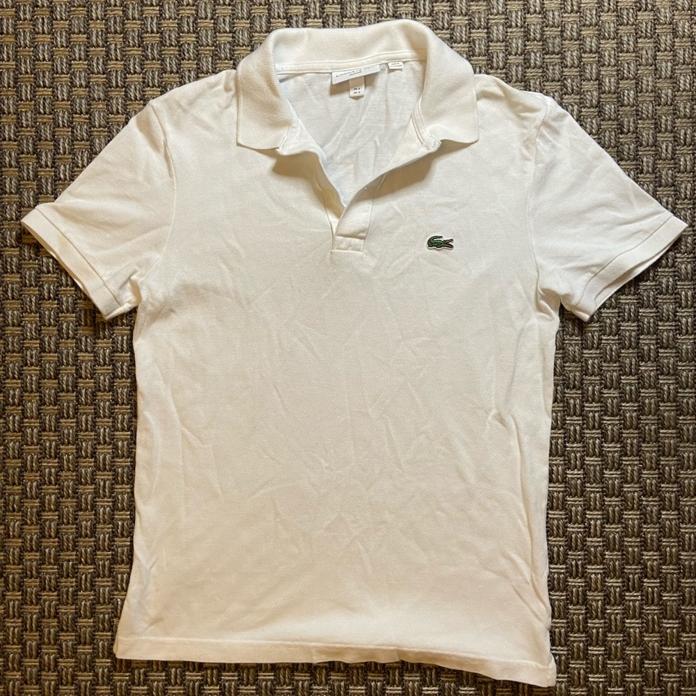 White Lacoste Collared Shirt